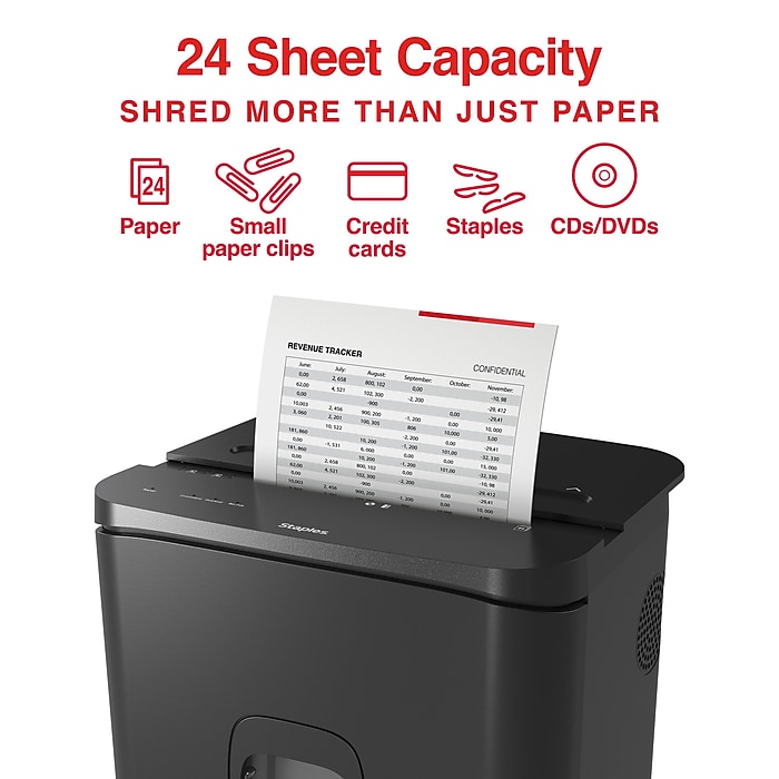 Staples 24-Sheet Cross-Cut Multi-Media Shredder (ST62156