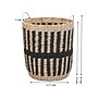 Household Essentials Pillar Cattail/Paper Storage Basket, Light Beige/Black (ML-6715)~#|#~D889DD2F-E68B-4EDF-8AF446EB82960828_sc7