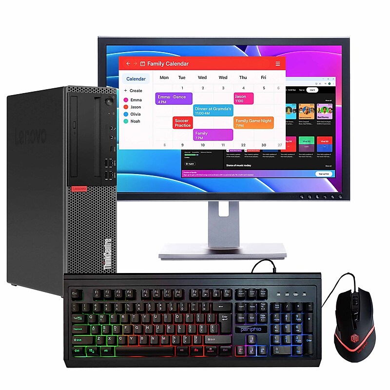 Lenovo ThinkCentre Refurbished Desktop Computer with 22" Monitor, Intel Core i5-8500T, 16GB RAM, 500GB SSD, Windows 11 Pro image 1