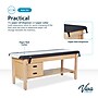 Aristo Wood H-Brace Physician Exam Table with Shelf, 2 Drawer Cabinet, Paper Cutter, Holder, 500lbs. Capacity, Black~#|#~D88DBA14-298D-4853-9681D727DD7F5295_sc7