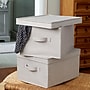 Household Essentials Large Stackable Folding Fabric Storage Bin, 8" x 12"x 15", 24.93 Qt., Gray, 2/Pack (7413-1)~#|#~D88E2DF0-C9C5-484C-861B063310F72B59_sc7