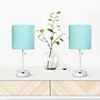Creekwood Home Oslo 19.5" LED Table Lamp with USB Port, White Base/Aqua Shade, 2/Set (CWT-2011-AW-2PK)~#|#~D88E6B32-5D39-4DFD-A790522B42DAA28A_sc7