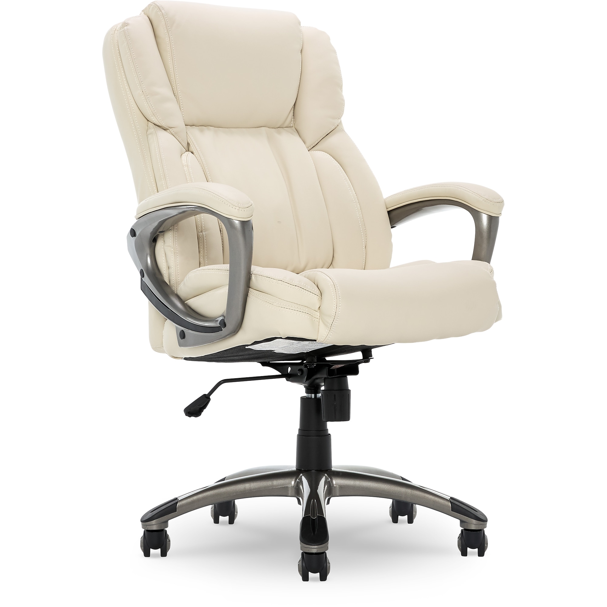 Serta Garret Ergonomic Bonded Leather Swivel Executive Chair, American Beige (CH200112) Simolary simolary.com