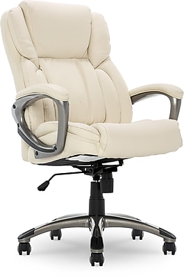 Serta Garret Ergonomic Bonded Leather Swivel Executive Chair, American Beige (CH200112) Simolary simolary.com