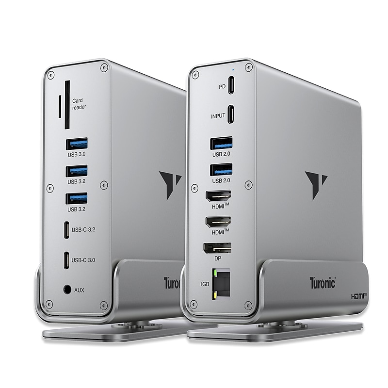 Turonic BYL-2519 universal docking station, 15-in-1 USB 3.2 Hub, Dual HDMI 4K@60Hz, 100W PD, 1Gb Ethernet image 1