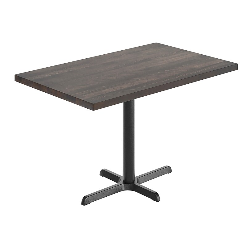 Flash Furniture Bennett Wooden Commercial Indoor Table, 48" x 30", Dark Brown Top/Black Base (GSF3048DBT2230) image 1