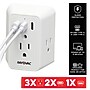 RAYOVAC 3-Outlet 3-USB Port Surge Protector Wall Tap, 540 Joules, White (SS-Q901)~#|#~D89AEDD5-F35B-4EDD-AAFF71BB06407DD5_sc7