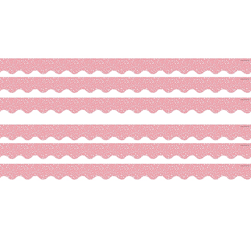 Teacher Created Resources Border Trim, 2.19" x 2.92', Composition Pink Scalloped, 12/Pack, 6 Packs/Bundle (TCR9316-6) image 1
