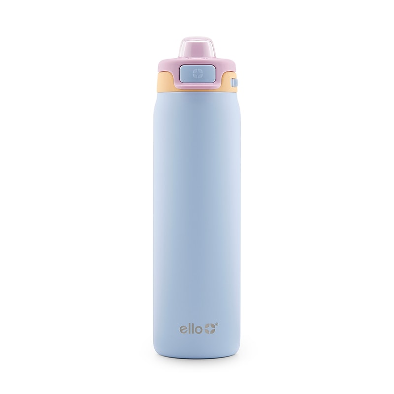 ello Pop & Fill Stainless Steel Double Wall Insulated Water Bottle, 22 oz., Coastal Sunrise (454-2201-325) image 1