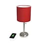 Creekwood Home Oslo 19.5" LED Table Lamp with USB Port, Brushed Steel/Red Shade (CWT-2012-RE-LB)~#|#~D8BD00E5-C069-4C24-92B275474C588B05_sc7