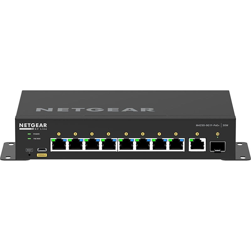 Netgear AV Line 9-Port Gigabit Ethernet Managed Switch, Black (GSM4210PD-100NAS) image 1