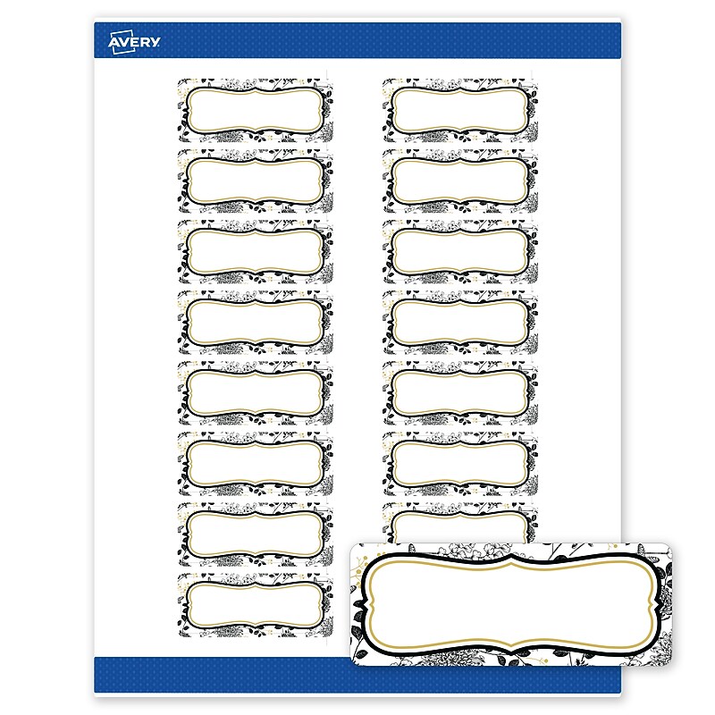 Avery Rectangle Laser/Inkjet Multipurpose Labels, 1" x 2-5/8", White, 160/Pack (19479371035) image 1