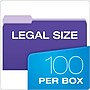 Pendaflex Recycled File Folder, 1/3-Cut Tab, Legal Size, Violet, 100/Box (43501/3VIO)~#|#~D8C82AF2-99DC-46F5-8DE0421A9DE41266_sc7