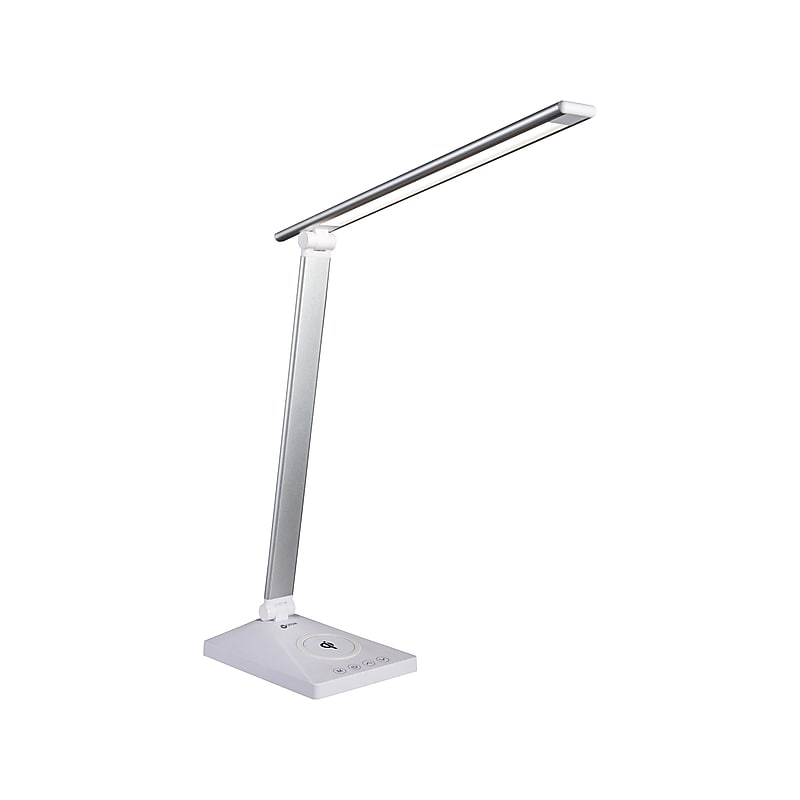 OttLite Wellness Entice LED Desk Lamp, 22", White/Silver (CSDQA02W-SHPR) image 1