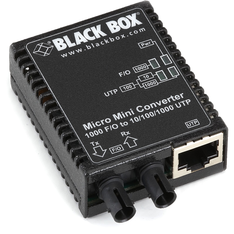 Black Box Micro Mini Gigabit Media Converter, 10/100/1000BASE‑T to 1000BASE‑SX Multimode (LMC4001A) image 1