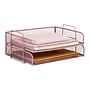 Staples Metal Mesh Side Loading Stackable Letter Tray, Letter Size, Dusty Pink, 2/Pack (ST63838)~#|#~D8CFF499-2CA0-4F85-89D771FB092039F3_sc7