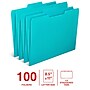 Staples File Folder, 1/3-Cut Tab, Letter Size, Teal, 100/Box (ST62567)~#|#~D8D29CEC-AE24-4FD1-977BEE04A84F3A21_sc7