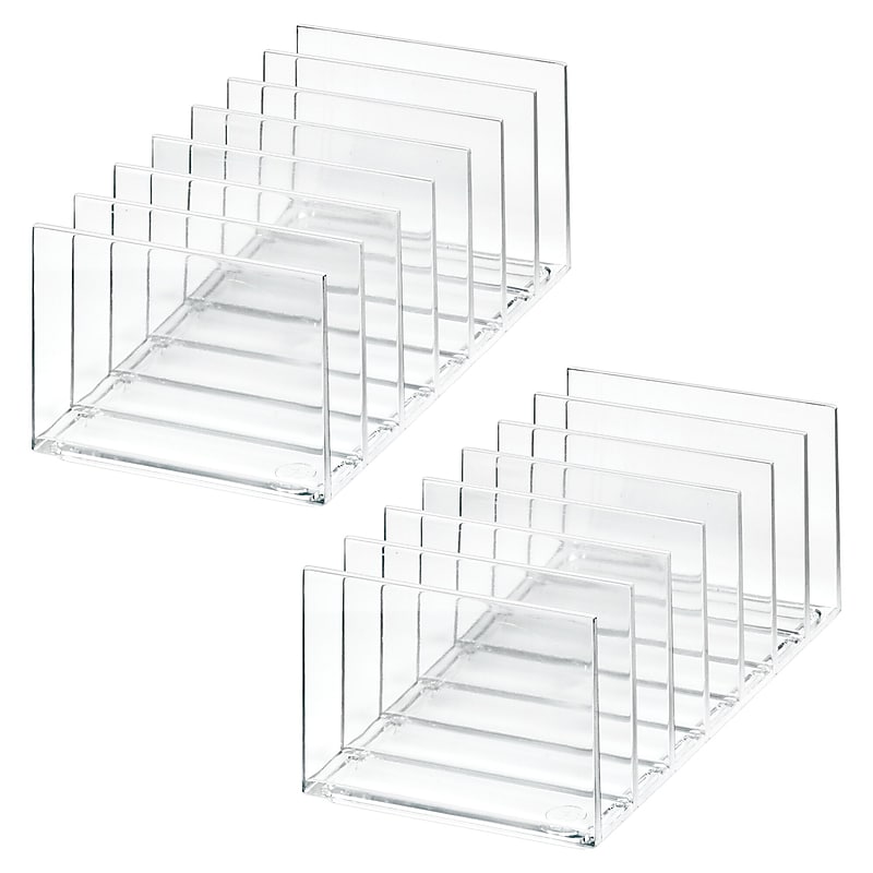 iDESIGN 7-Compartment Plastic Desktop Organizer, Clear, 2/Pack (29116M2) image 1