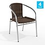 Flash Furniture Restaurant Patio Chair, Aluminum and Dark Brown Rattan, 4 Pack (4TLH020)~#|#~D8D4E9AB-770E-4BA7-90BD889167E6DD17_sc7