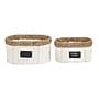 Household Essentials Trim Woven Oval Basket Set, White, 2 Pieces (HHML-7100)~#|#~D8D85803-5D58-474B-914FADB23F8BE040_sc7