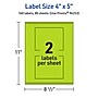 Avery Rectangle Multipurpose Labels, 4" x 5", Bright Green, 160/Box (94253)~#|#~D8DD6907-5349-4CD9-9E004241EC7696B2_sc7