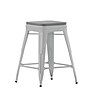Flash Furniture Cierra Industrial Metal Counter Height Stools without Back, Silver/Gray, 4-Pieces/Pack (4ET32024SVRPL2G)~#|#~D8E7D848-97EE-4AB1-BC6AEE3EA441E094_sc7