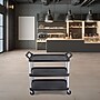 Luxor 3-Shelf Serving Cart with Swivel Wheels, Black/Aluminum (SC13-B)~#|#~D8ED3334-7BF8-4035-A6200C911D75E20F_sc7