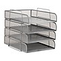 Mind Reader Metal Front Loading Stackable Letter Tray, Letter/Legal Size, Silver (BSTACK4-SIL)~#|#~D8EE25EF-7163-420B-8470448B3346380A_sc7