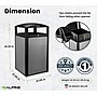 Alpine Industries Steel Outdoor Trash Can with Dome Lid, 40 Gallon, Silver, 2/Pack (ALP471-40-SIL-2PK)~#|#~D8F046FF-4199-41BE-964B63138F9C0FE4_sc7
