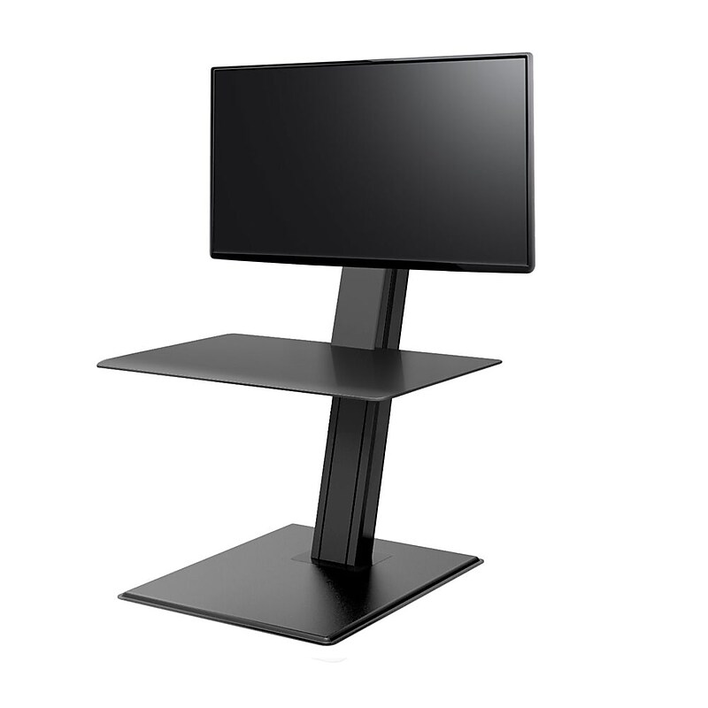 Humanscale QuickStand Eco 28"W Manual Rectangular Adjustable Standing Portable Desk for Single Monitor, Black (QSE2SMB) image 1