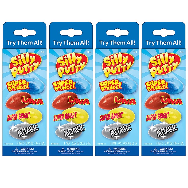 Crayola Silly Putty Variety Pack, Assorted Colors, 4/Pack, 4 Packs/Bundle (BIN080992-4) image 1