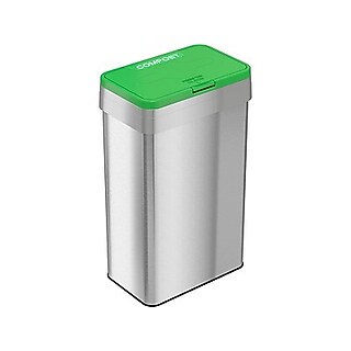 Rubbermaid Refine Stainless Steel Trash Can with Open Lid, 16