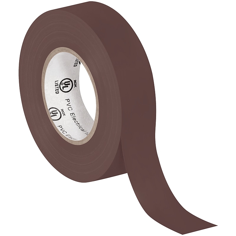 Tape Logic Vinyl Electrical Tape, 0.75" x 60', Brown, 10/Carton (T96461810PKN) image 1