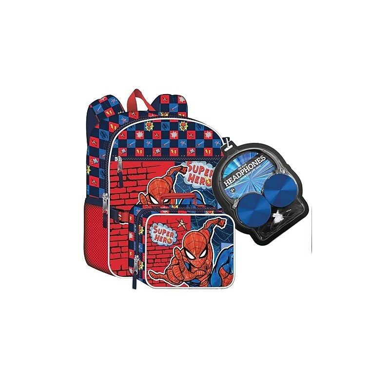 Spiderman Kids 3-Piece Laptop Backpack Set, Medium, Red/Blue (SPCF569SL) image 1