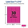 Avery Sure Feed Laser Address Labels, 1" x 2 5/8", Neon Magenta, 750 Labels/Pack (5970)~#|#~D909B2DD-F68A-4B86-9E98A085831818FA_sc7