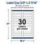 Avery Rectangle Laser Multipurpose Labels, 2/3" x 3-7/16", White, 300/Pack (19479399220)~#|#~D90C7E6A-FBF2-4B84-A8061D269012530D_sc7