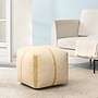 Anji Mountain Waterbury Beige Honey Mustard Fabric Square Pouf Ottoman (AMBPF114-1818)~#|#~D90F4174-8814-442B-9BC6329F92FB70E9_sc7