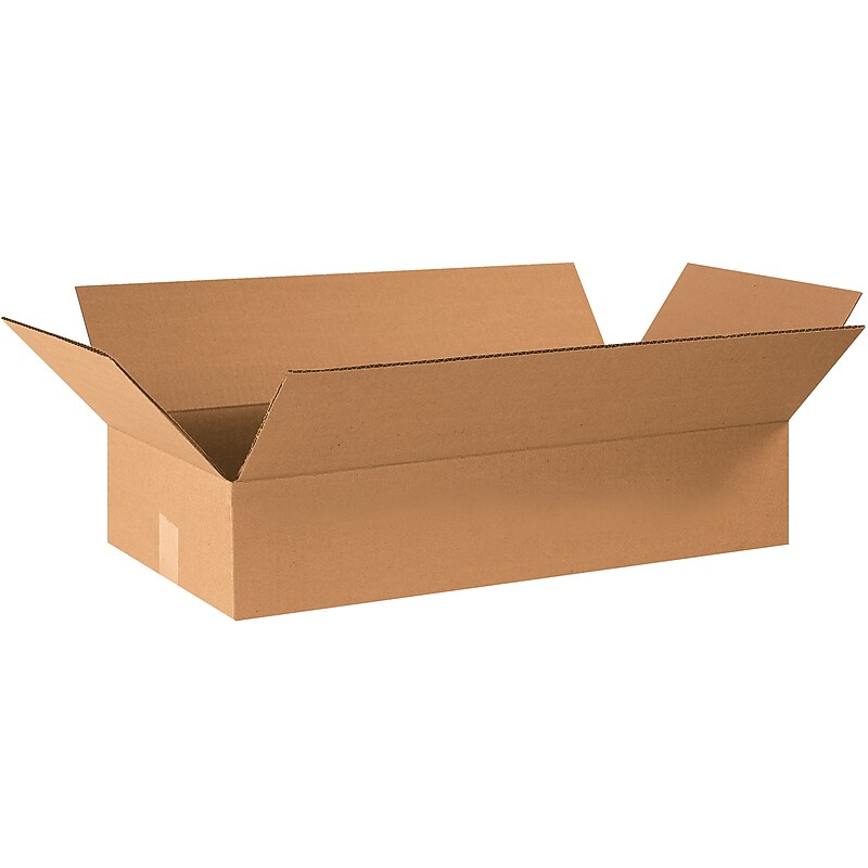 24" x 12" x 4" Shipping Boxes, 32 ECT, Brown, 25/Bundle (24124) image 1