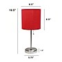 Creekwood Home Oslo 19.5" LED Table Lamp with USB Port, Brushed Steel/Red Shade (CWT-2012-RE)~#|#~D910BA49-C5A3-46B5-8218FF31CC5D1960_sc7