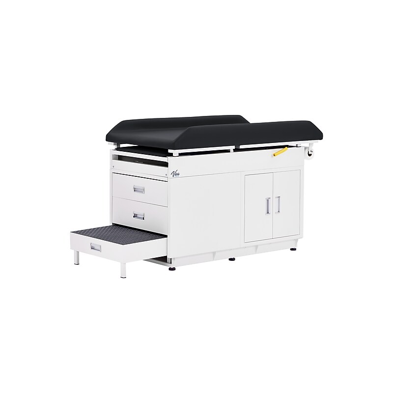 Viva Comfort Pediatric Exam Table with Step Stool & Storage, 500 lbs. Capacity, Black, (ADI996-09-PMB-BLK-MK) image 1