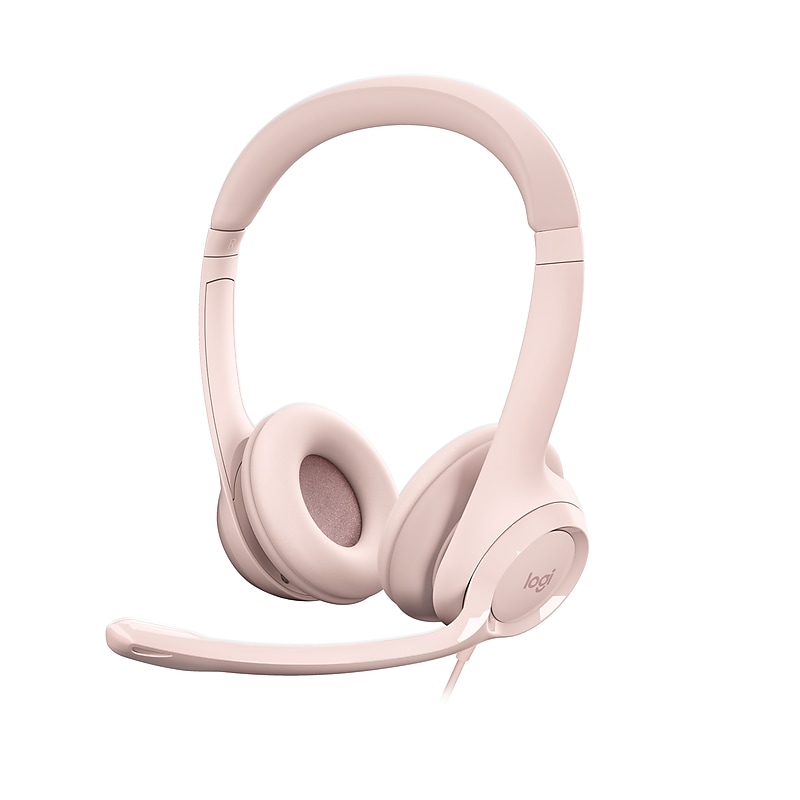 Logitech H390 Noise Canceling Stereo Headset, Rose (981-001280) image 1