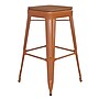 Flash Furniture Kai Indoor-Outdoor Backless Bar Height Stool, Orange with Teak Seat (CH3132030ORPL2T)~#|#~D91CAD27-6EA4-4ED4-8AFA0F46ED252976_sc7