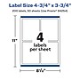 Avery Laser/Inkjet Rectangle Waterproof Multipurpose Labels, 3.75"  x 4.75", White, 200/Box (94254)~#|#~D92361D4-F90A-4706-BB61F379F5AD8B67_sc7