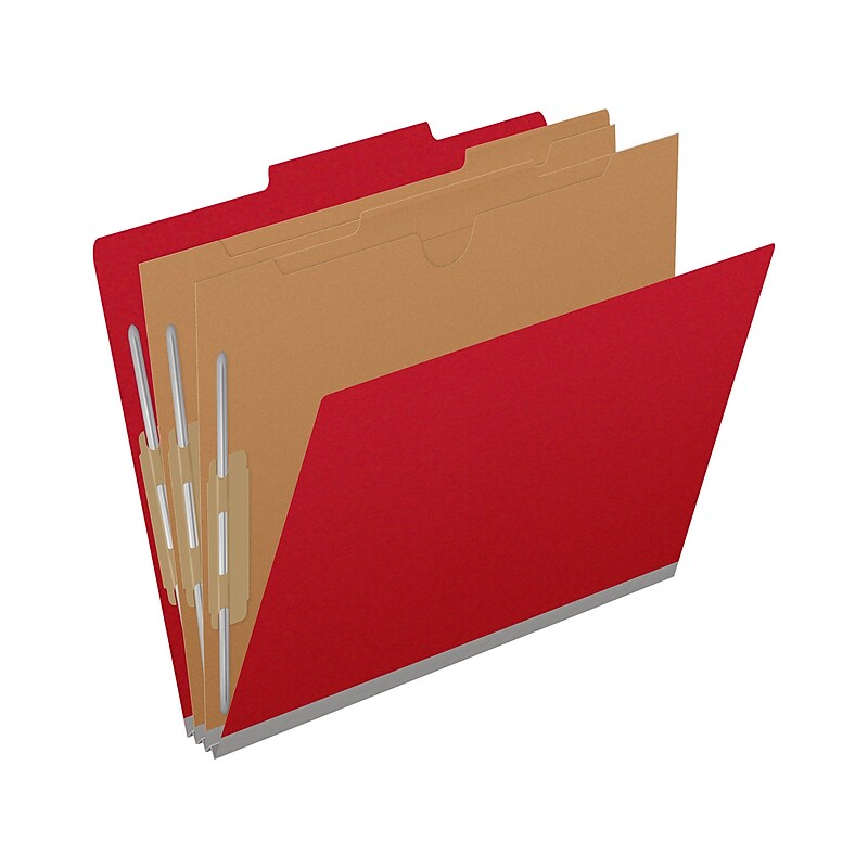 Medical Arts Press Pressboard Classification Folder, 2-Dividers, 2" Expansion, Letter Size, Deep Red, 10/Box image 1