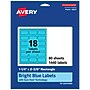 Avery Rectangle Multipurpose Labels, 1-1/4" x 2-3/8", Bright Blue, 1440/Box (94227)~#|#~D92D5450-856B-473E-BAC4E19CED67EF6D_sc7