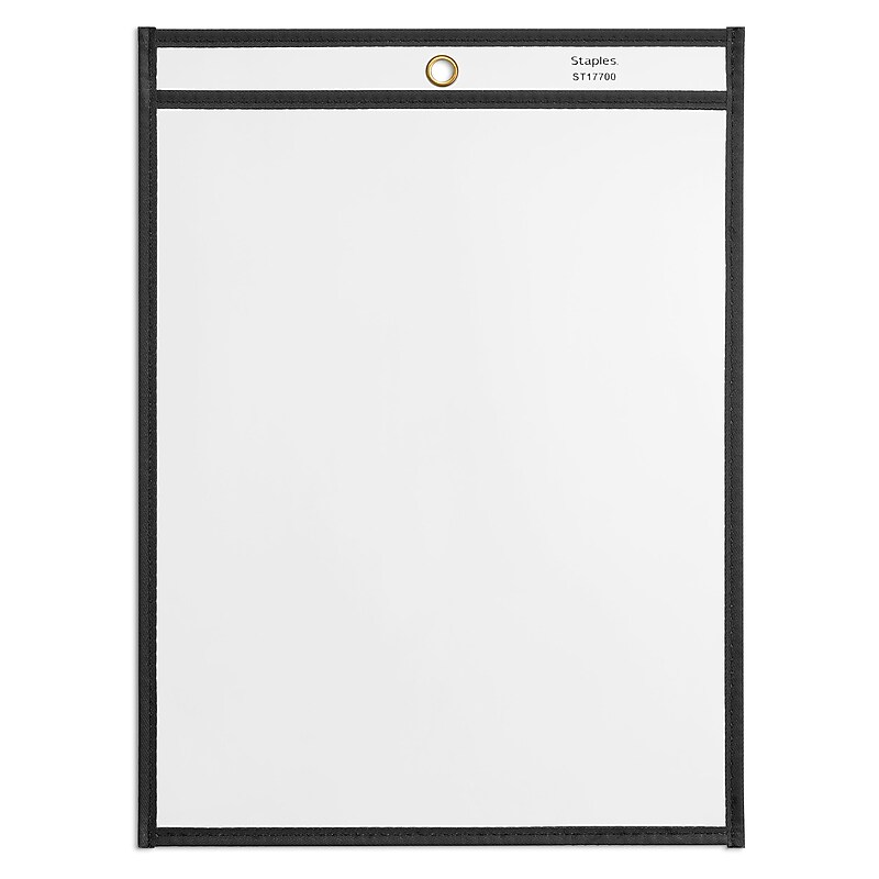Staples Heavy Weight Stitched Job Ticket Holder, 8.5" x 11", Clear, 25/Pack (17700) image 1