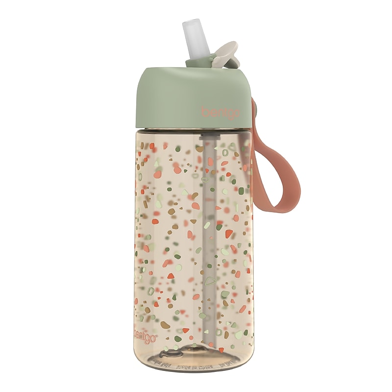 bentgo Whimsy & Wonder Plastic Water Bottle, 15 oz., Geo Speckle (BGKDWB1-GSP) image 1