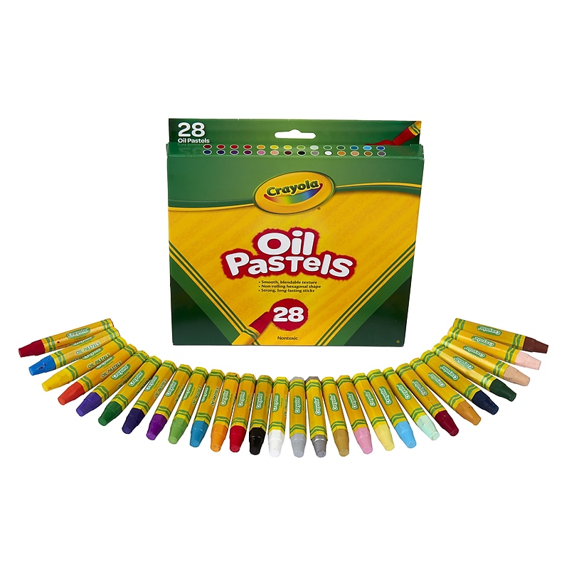 Crayola Oil Pastels, Assorted Colors, 28/Box (52-4628) image 1