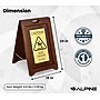 Alpine Industries Wet Floor Sign, 24" x 15", Rubber Wood/Brass (499-BRA)~#|#~D94682DA-ABDC-45F0-9E623D7067B3919E_sc7