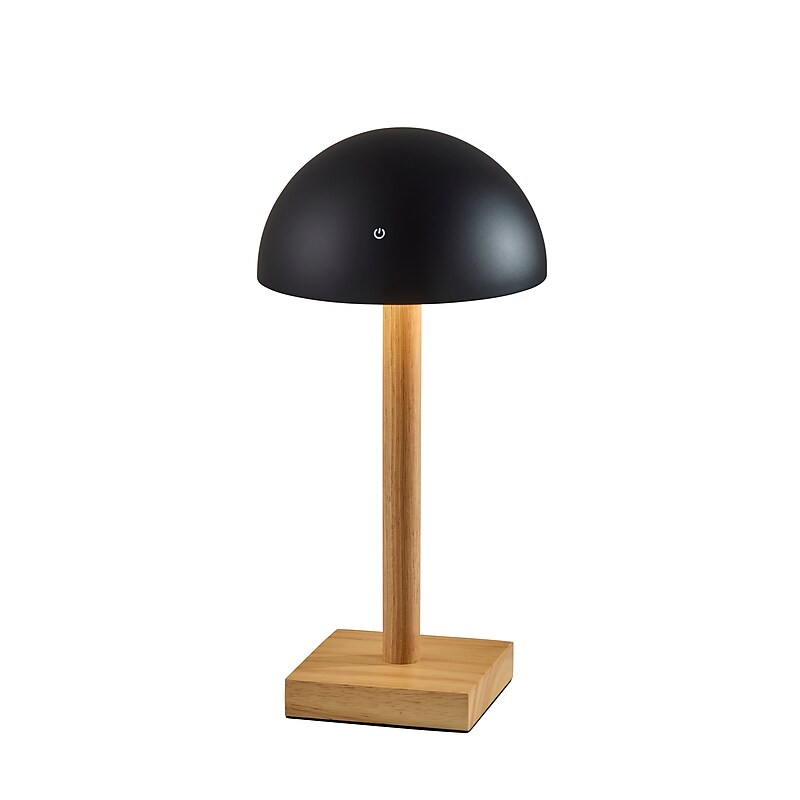 Adesso Nash 12" LED Table Lamp, Natural Wood/Black (4065-01) image 1